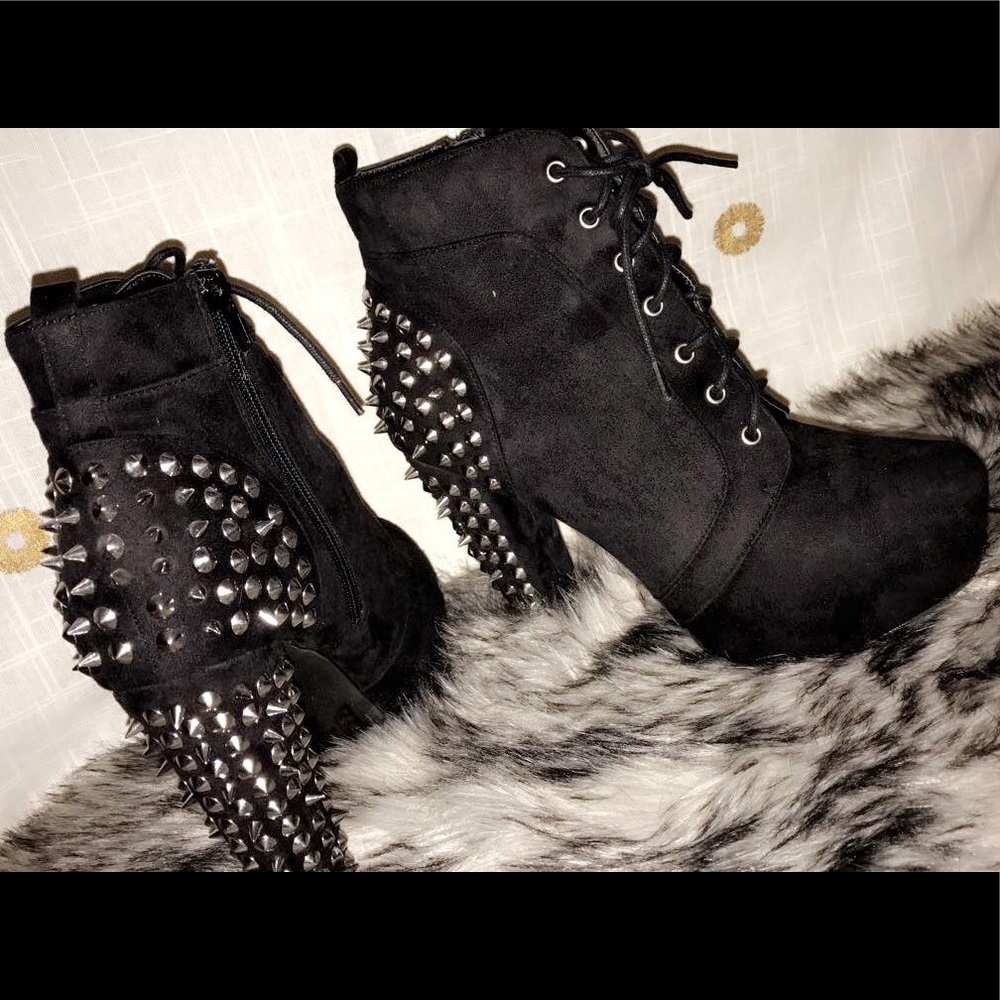 Black studded booties from Charlotte Russe